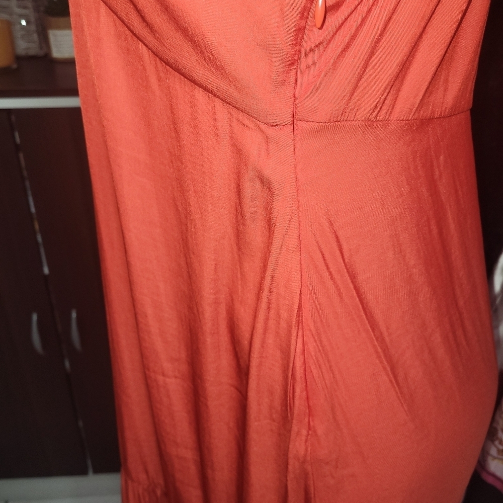 Banana Republic Vibrant Coral Long Sleeve Dress Size -10 - Picture 10 of 10